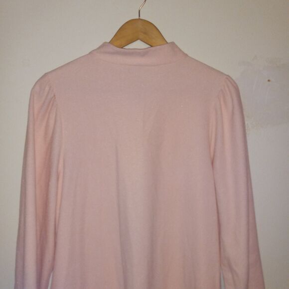 Vintage Shadowline Fleece Housecoat-Medium-Floral Embroidered Yoke-Pockets-Zip - Picture 7 of 10